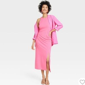 NWT Sleeveless Rouched Ponte Dress - Barbie fabulous!!